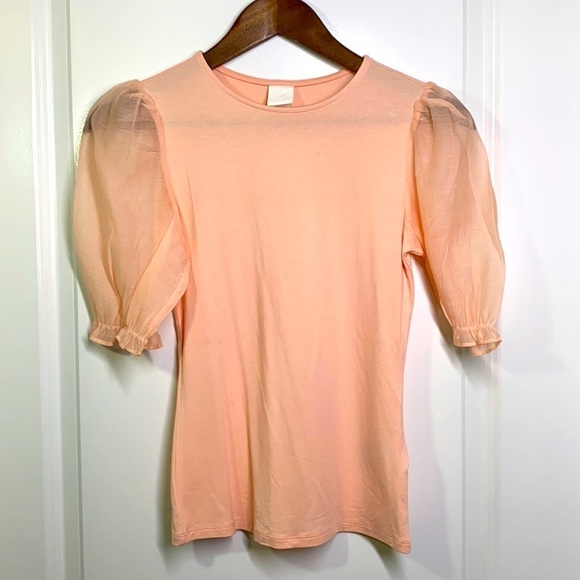 H&M -Light Pink Short with Puff Sleeve Size XS NWT - Picture 1 of 6